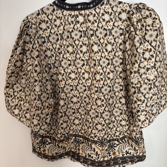 By Anthropologie Pleated Puff-Sleeve Blouse - Medium - Picture 5 of 6